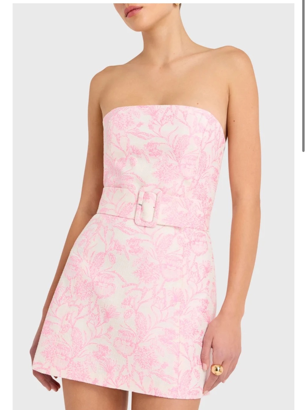 NWT Amanda Uprichard Fae Toile Brocade Mini Dress Shocking Pink XS